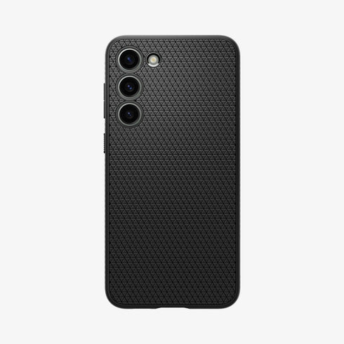 ACS05614 - Galaxy S23 Ultra Case Liquid Air in matte black showing the back